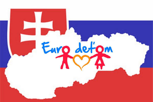 Mapa Slovenska s logom Euro deťom